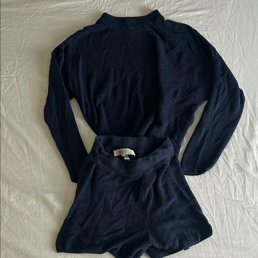 Free People Knit Sweater and Shorts Set